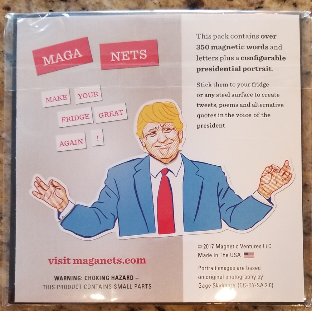 Donald Trump Refrigerator Magnet Set "Maga Nets" 350 Magnetic Words/Letters NEW - Picture 2 of 2